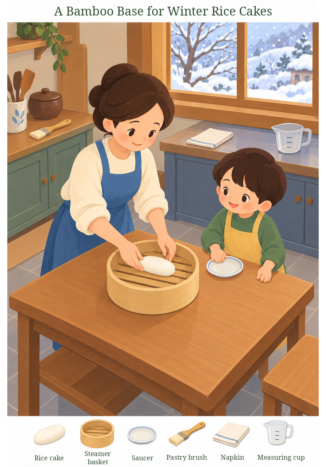 A Bamboo Base for Winter Rice Cakes – full-color hidden picture puzzle with 6 objects to find