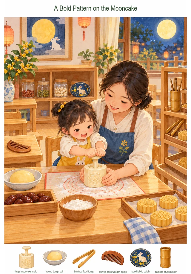 A Bold Pattern on the Mooncake colorful hidden picture puzzle preview