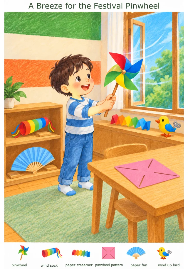 A Breeze for the Festival Pinwheel colorful hidden picture puzzle preview