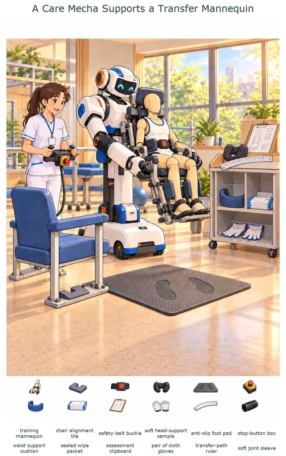 A Care Mecha Supports a Transfer Mannequin colorful hidden picture puzzle preview