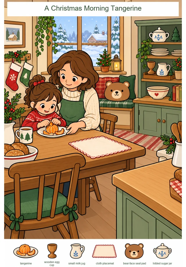 A Christmas Morning Tangerine colorful hidden picture puzzle preview