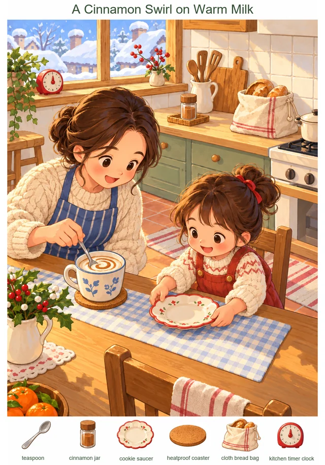 A Cinnamon Swirl on Warm Milk colorful hidden picture puzzle preview
