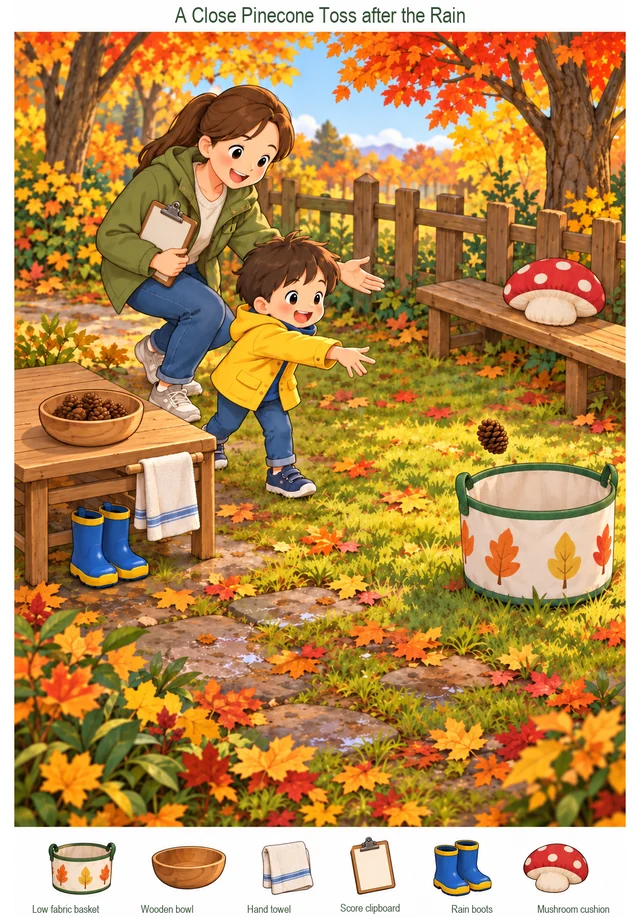 A Close Pinecone Toss after the Rain colorful hidden picture puzzle preview