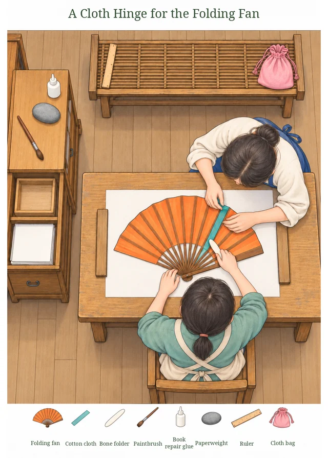 A Cloth Hinge for the Folding Fan colorful hidden picture puzzle preview