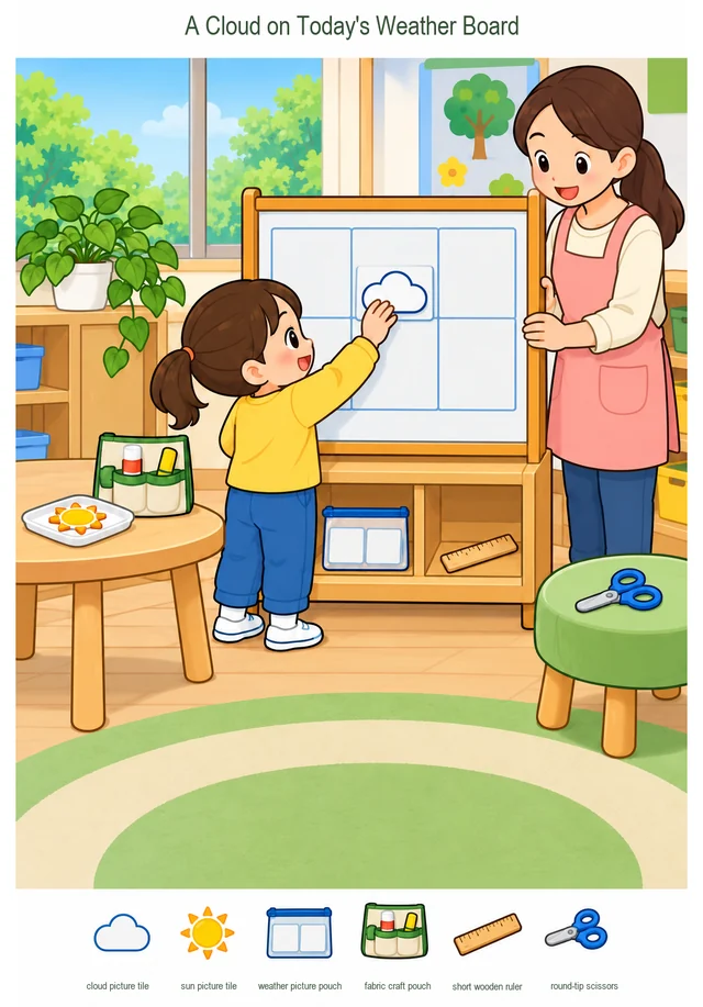 A Cloud on Today's Weather Board colorful hidden picture puzzle preview