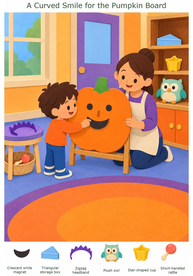 A Curved Smile for the Pumpkin Board colorful hidden picture puzzle preview