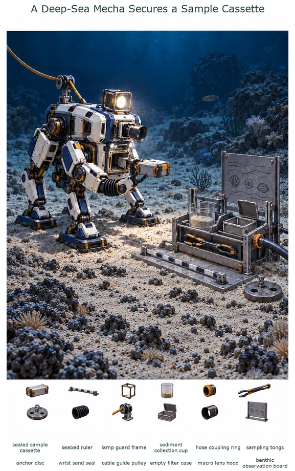 A Deep-Sea Mecha Secures a Sample Cassette colorful hidden picture puzzle preview