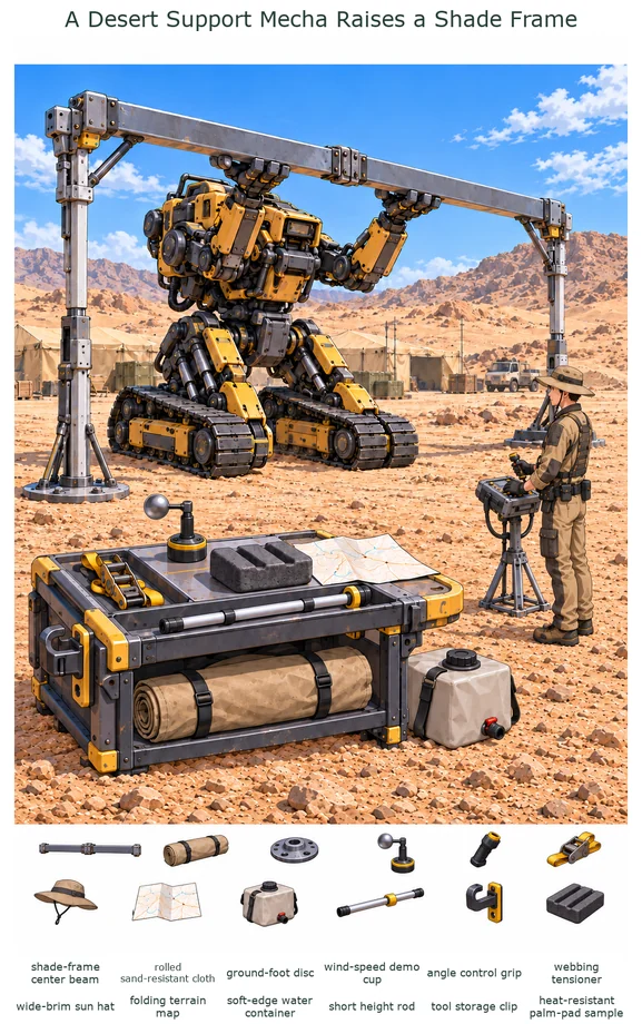 A Desert Support Mecha Raises a Shade Frame colorful hidden picture puzzle preview