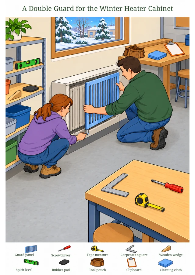 A Double Guard for the Winter Heater Cabinet colorful hidden picture puzzle preview