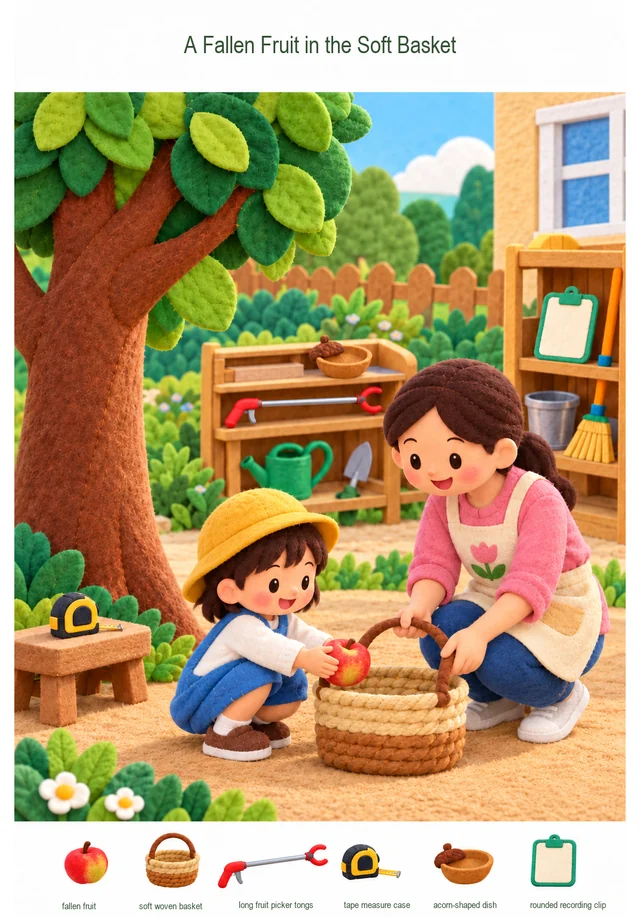 A Fallen Fruit in the Soft Basket colorful hidden picture puzzle preview
