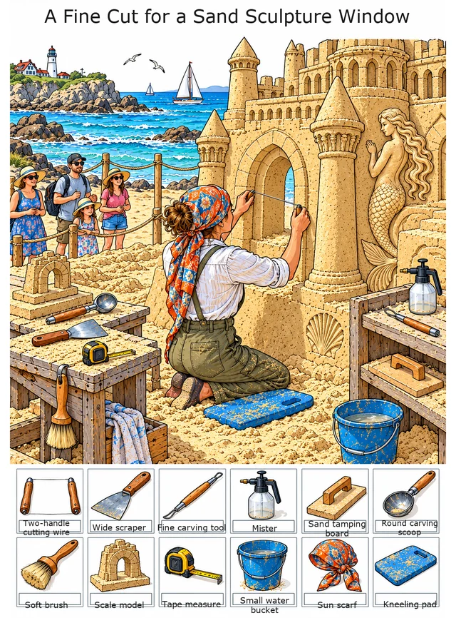 A Fine Cut for a Sand Sculpture Window colorful hidden picture puzzle preview
