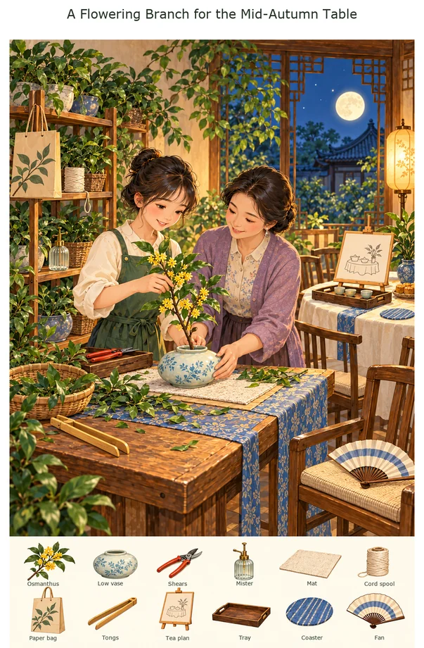 A Flowering Branch for the Mid-Autumn Table colorful hidden picture puzzle preview