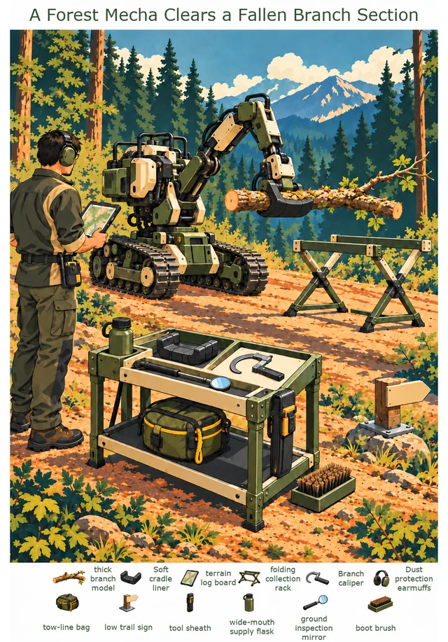 A Forest Mecha Clears a Fallen Branch Section colorful hidden picture puzzle preview