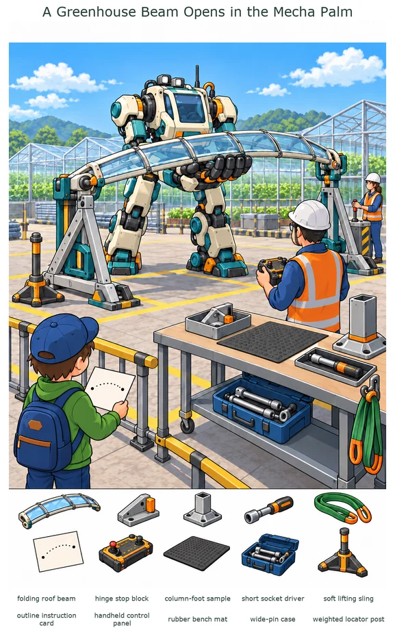 A Greenhouse Beam Opens in the Mecha Palm colorful hidden picture puzzle preview