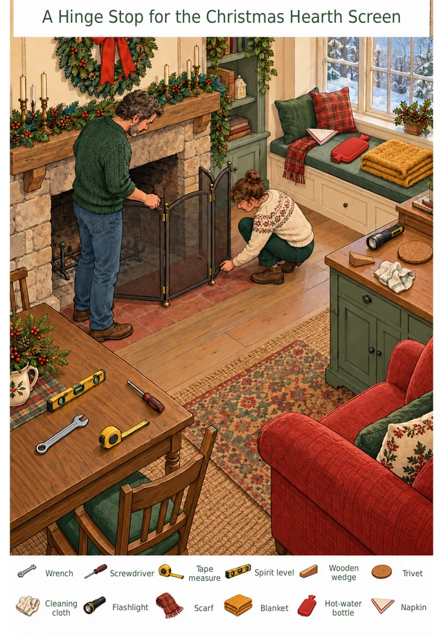 A Hinge Stop for the Christmas Hearth Screen colorful hidden picture puzzle preview