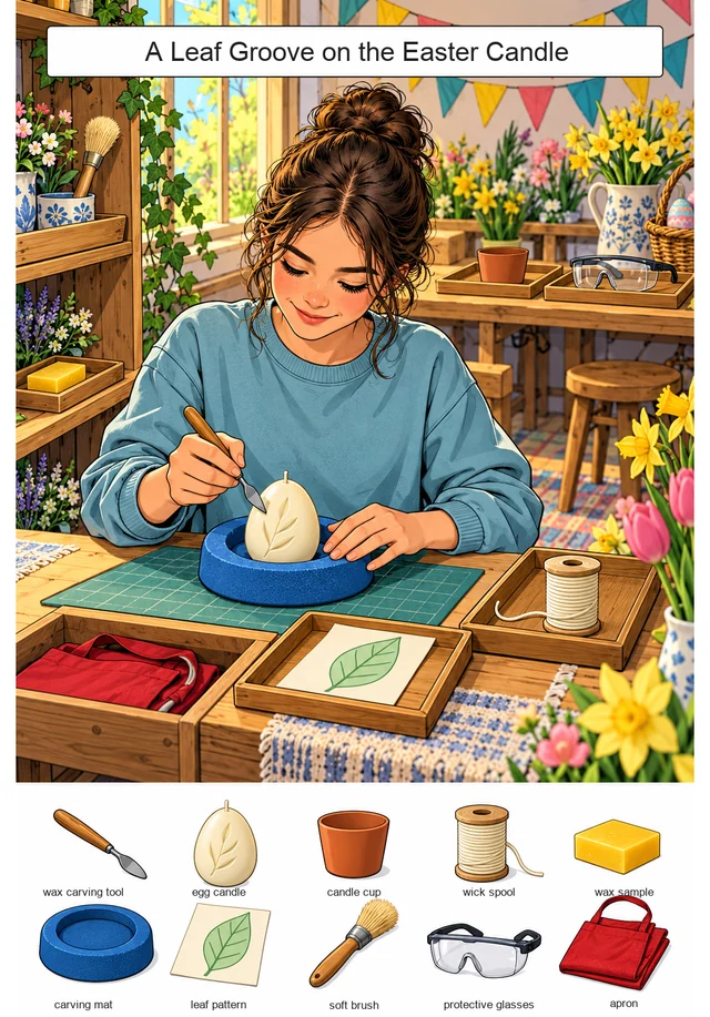A Leaf Groove on the Easter Candle colorful hidden picture puzzle preview