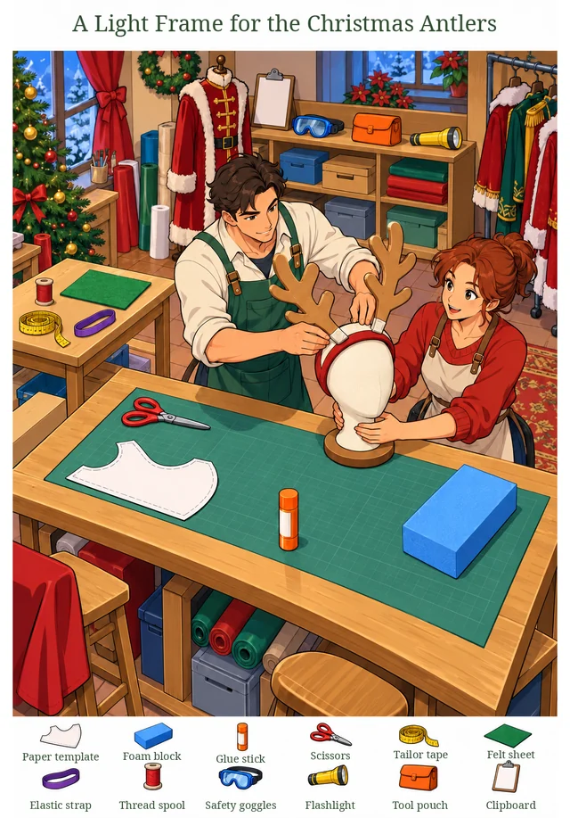 A Light Frame for the Christmas Antlers colorful hidden picture puzzle preview