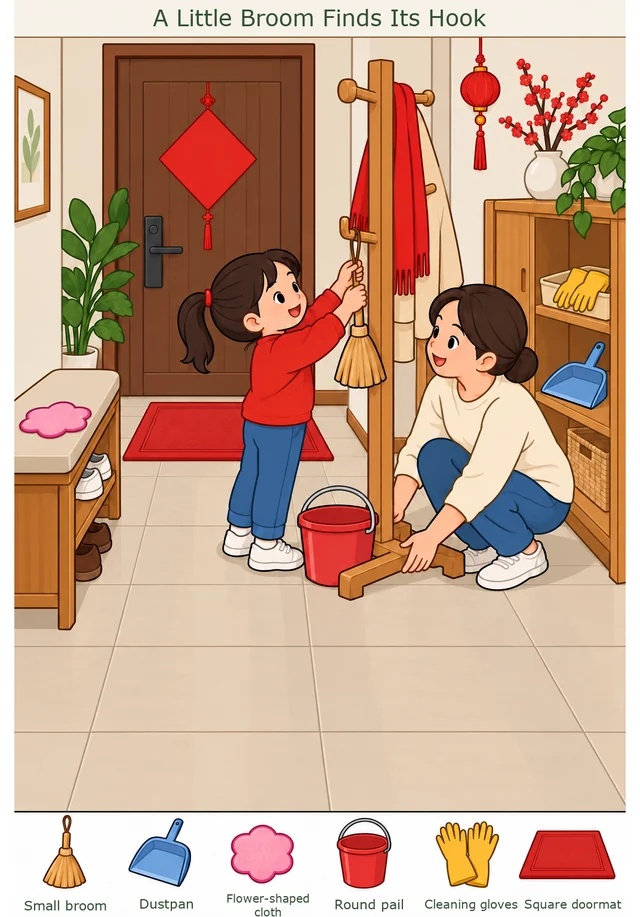 A Little Broom Finds Its Hook colorful hidden picture puzzle preview
