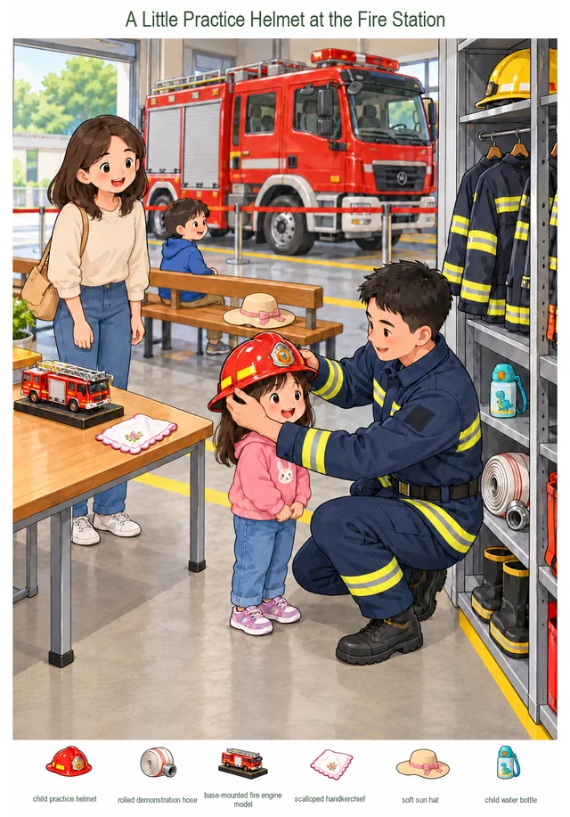 A Little Practice Helmet at the Fire Station colorful hidden picture puzzle preview