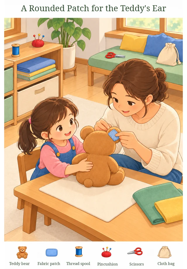 A Rounded Patch for the Teddy's Ear colorful hidden picture puzzle preview