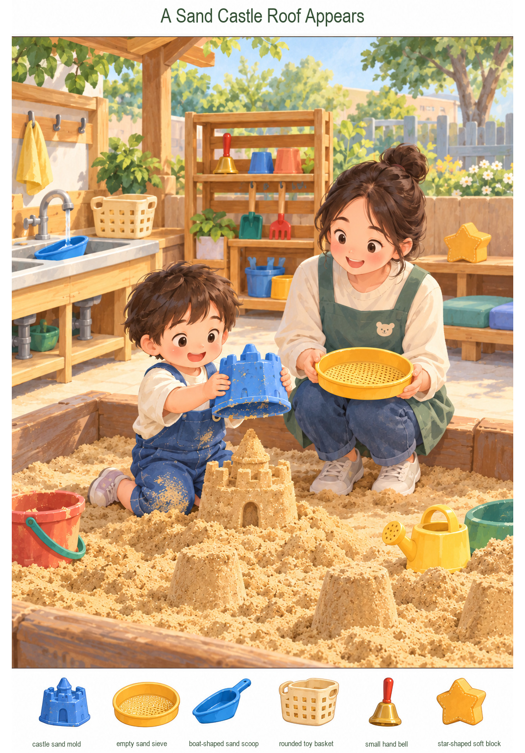 A Sand Castle Roof Appears – full-color hidden picture puzzle with 6 objects to find