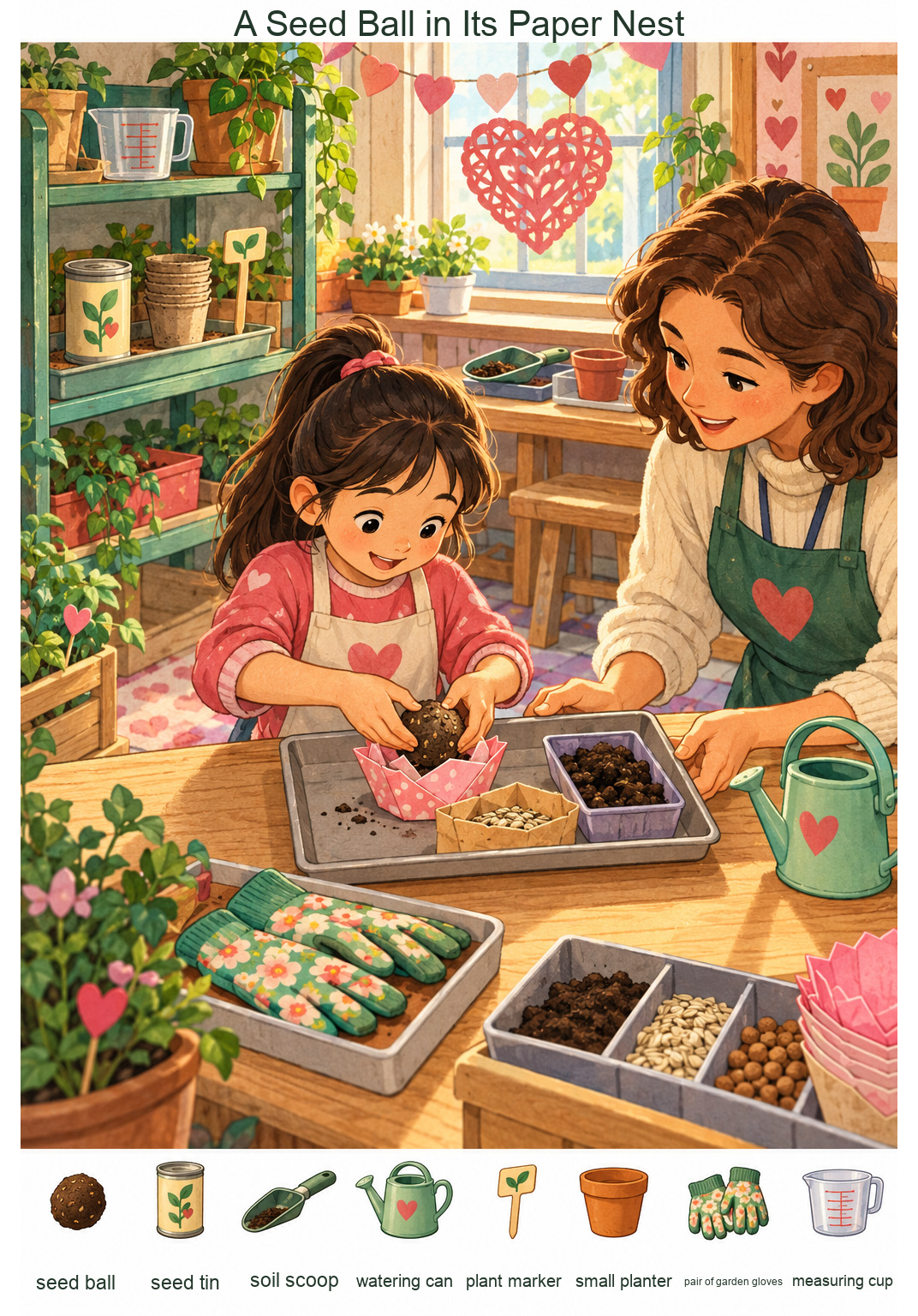 A Seed Ball in Its Paper Nest – full-color hidden picture puzzle with 8 objects to find