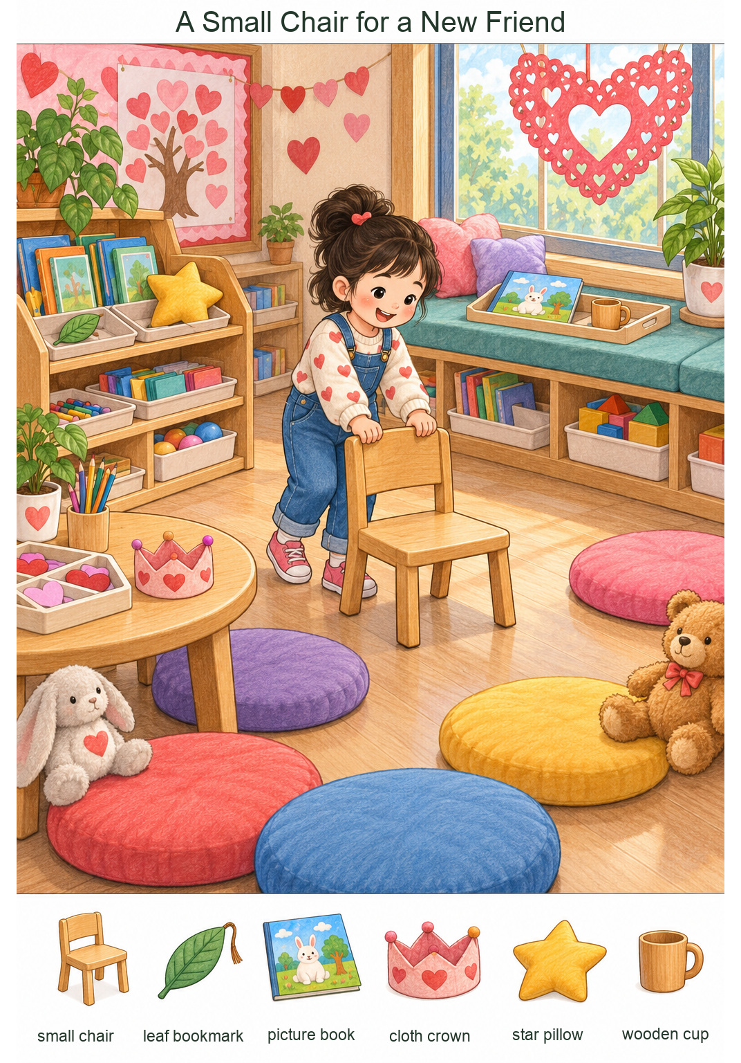 A Small Chair for a New Friend – full-color hidden picture puzzle with 6 objects to find