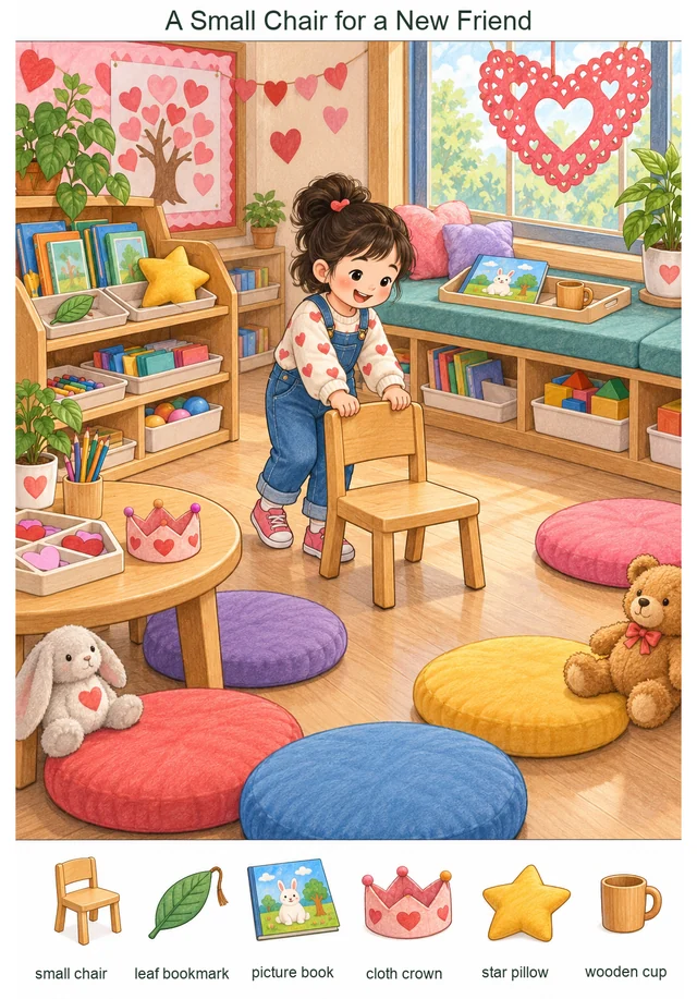 A Small Chair for a New Friend colorful hidden picture puzzle preview