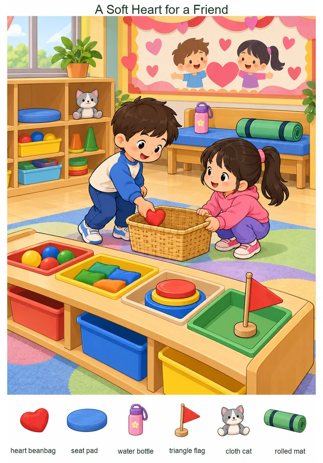 A Soft Heart for a Friend colorful hidden picture puzzle preview