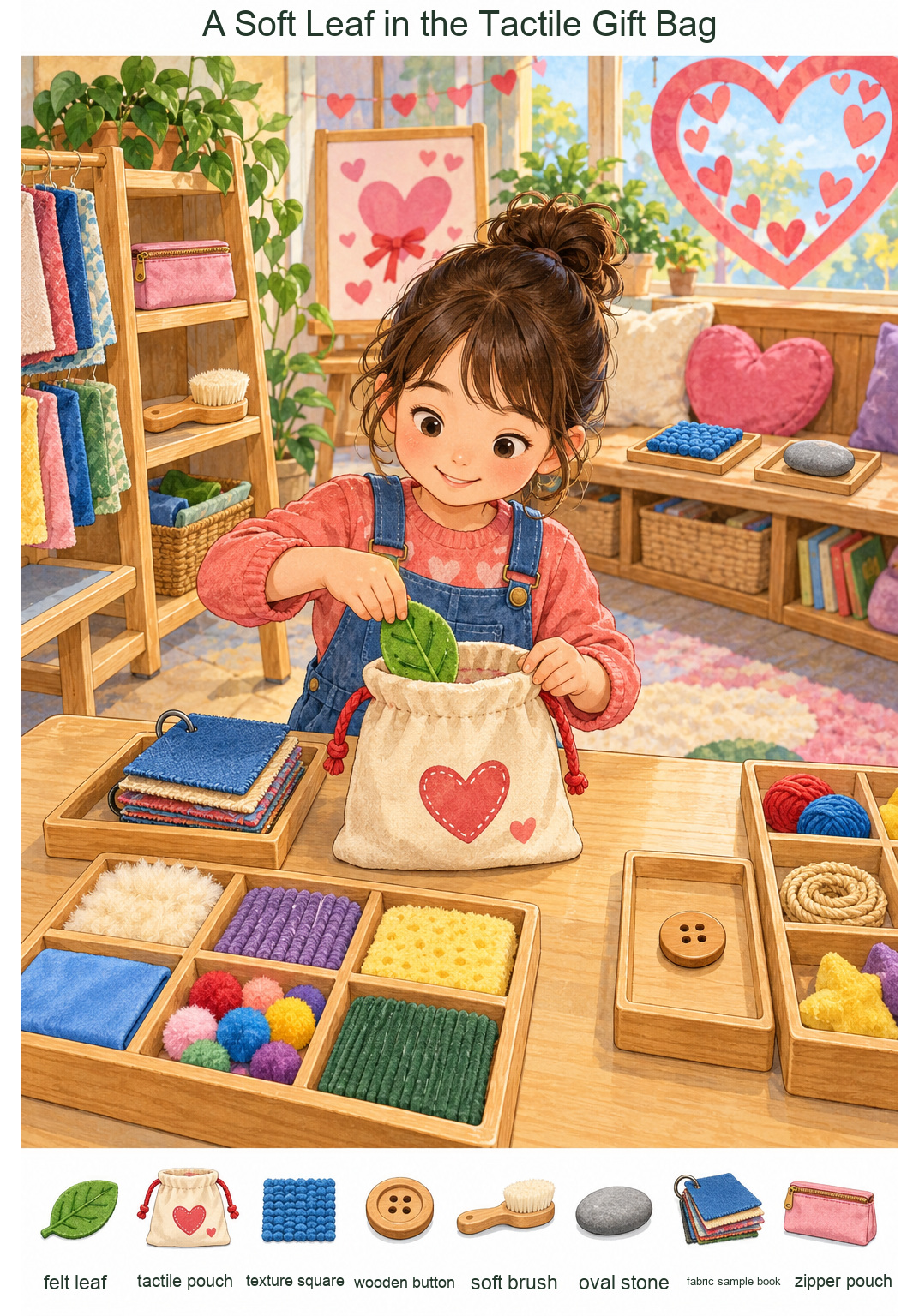 A Soft Leaf in the Tactile Gift Bag – full-color hidden picture puzzle with 8 objects to find