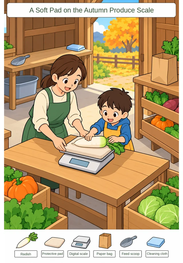 A Soft Pad on the Autumn Produce Scale colorful hidden picture puzzle preview