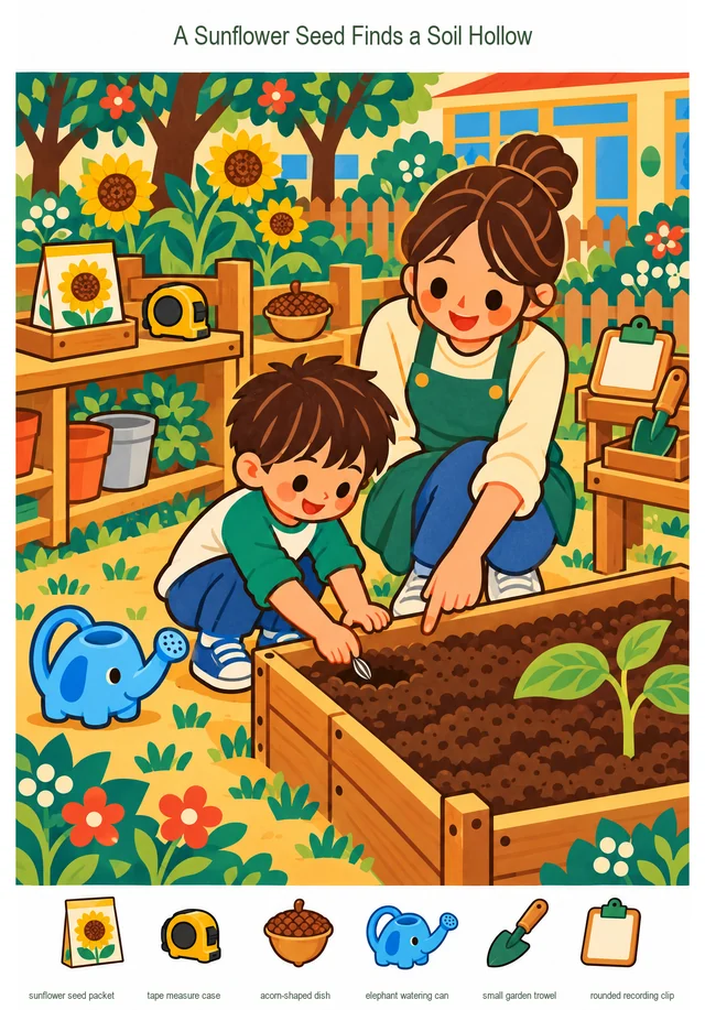 A Sunflower Seed Finds a Soil Hollow colorful hidden picture puzzle preview
