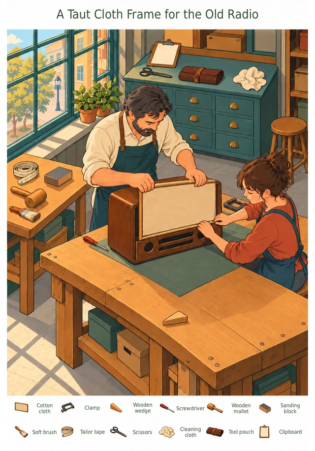 A Taut Cloth Frame for the Old Radio colorful hidden picture puzzle preview
