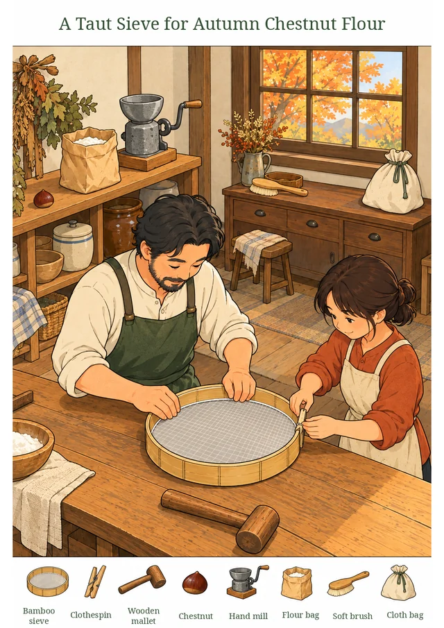 A Taut Sieve for Autumn Chestnut Flour colorful hidden picture puzzle preview