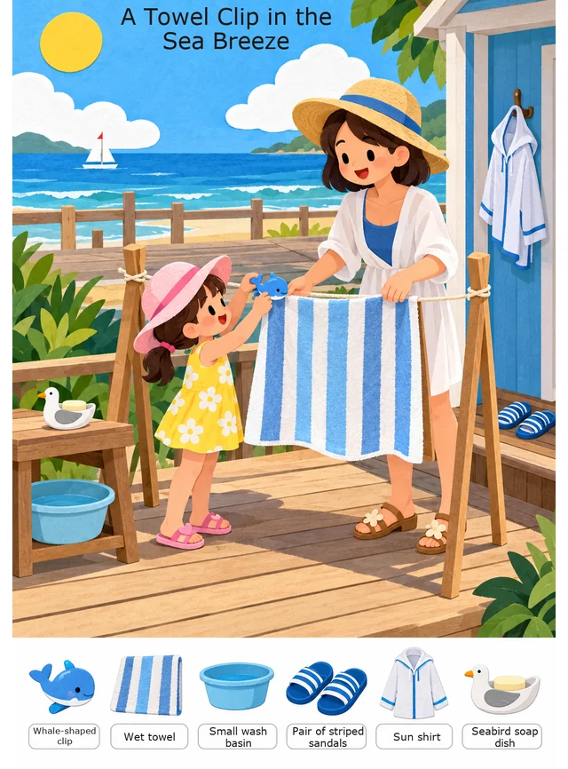 A Towel Clip in the Sea Breeze colorful hidden picture puzzle preview