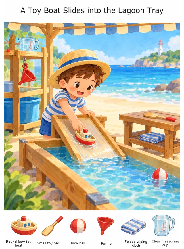 A Toy Boat Slides into the Lagoon Tray colorful hidden picture puzzle preview