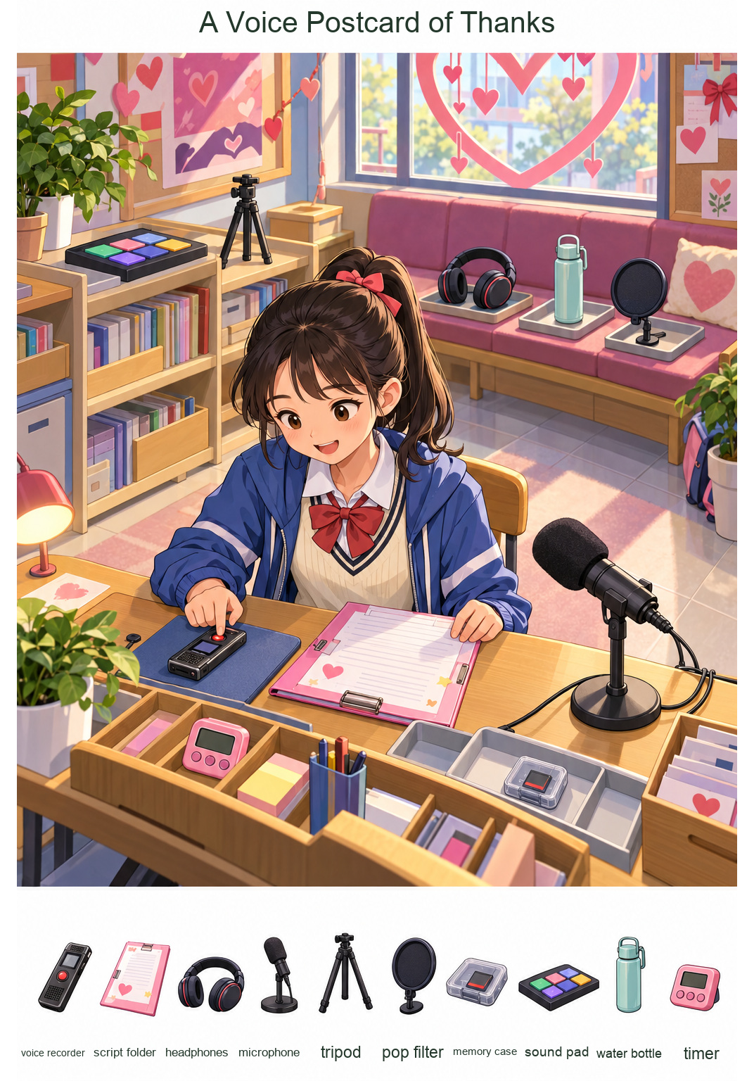 A Voice Postcard of Thanks – full-color hidden picture puzzle with 10 objects to find