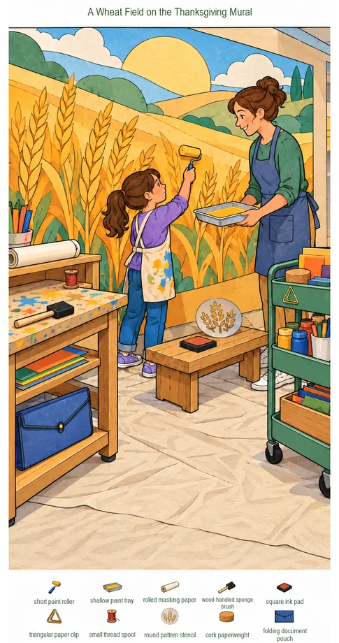 A Wheat Field on the Thanksgiving Mural colorful hidden picture puzzle preview