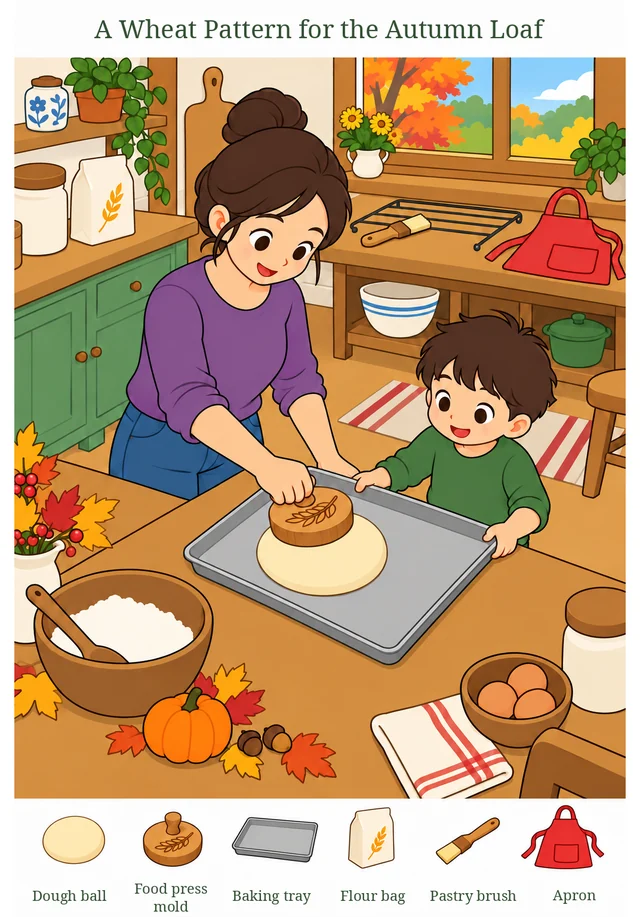 A Wheat Pattern for the Autumn Loaf colorful hidden picture puzzle preview