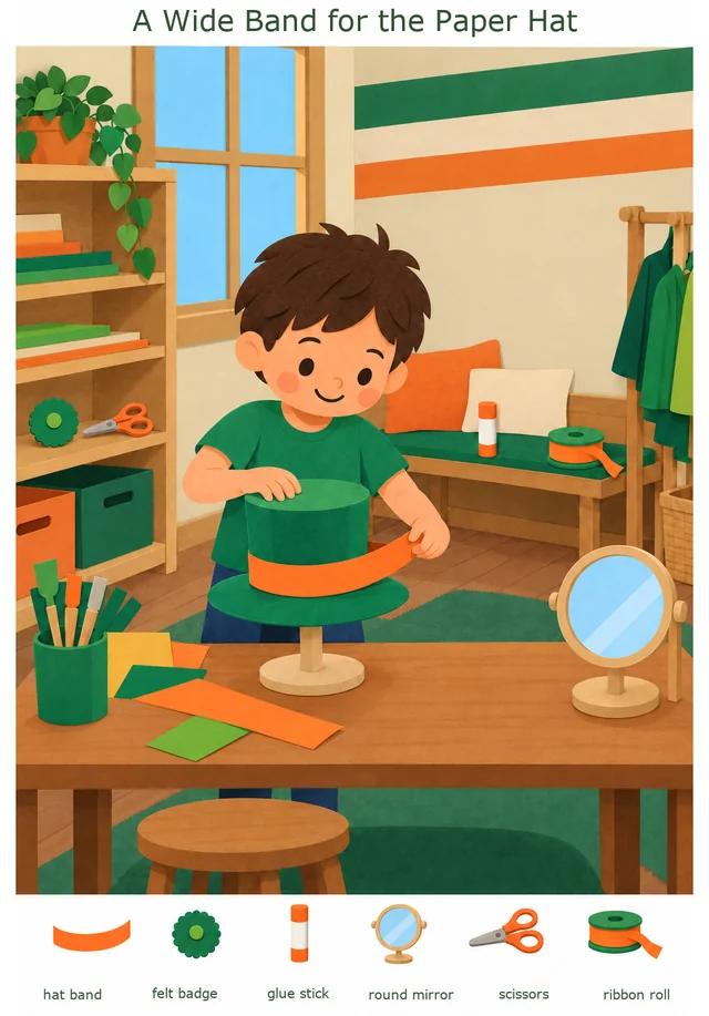 A Wide Band for the Paper Hat colorful hidden picture puzzle preview