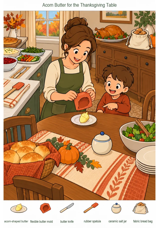 Acorn Butter for the Thanksgiving Table colorful hidden picture puzzle preview