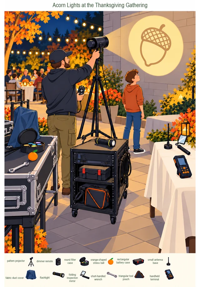 Acorn Lights at the Thanksgiving Gathering colorful hidden picture puzzle preview
