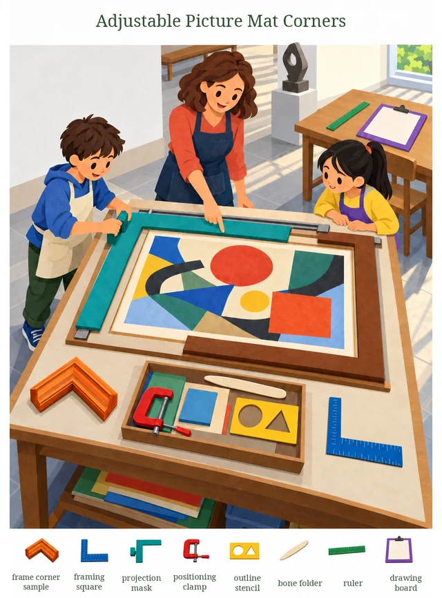 Adjustable Picture Mat Corners colorful hidden picture puzzle preview