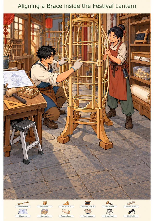 Aligning a Brace inside the Festival Lantern colorful hidden picture puzzle preview