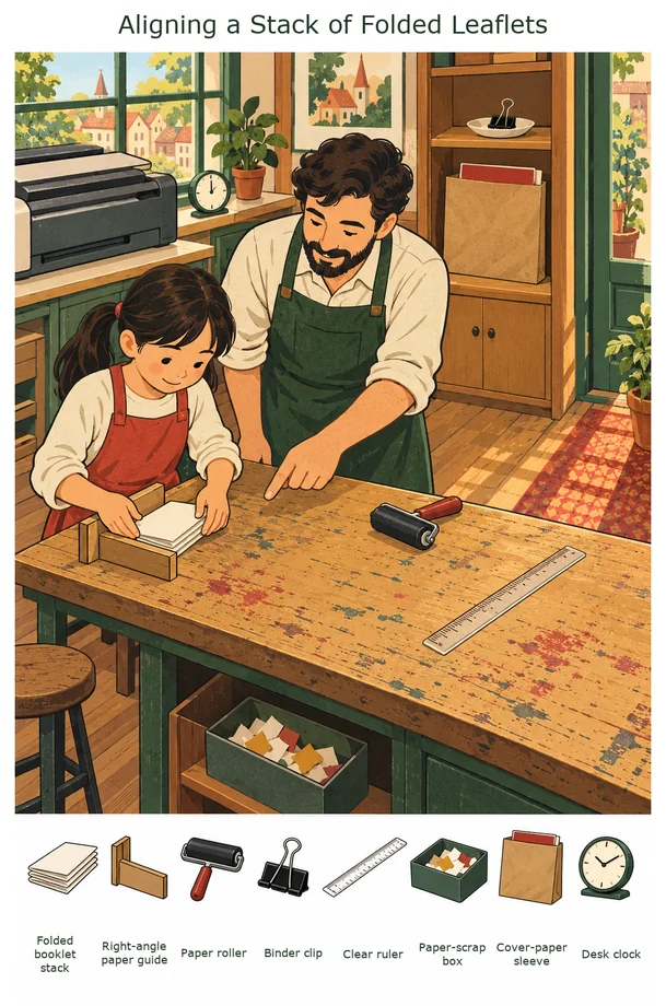 Aligning a Stack of Folded Leaflets colorful hidden picture puzzle preview