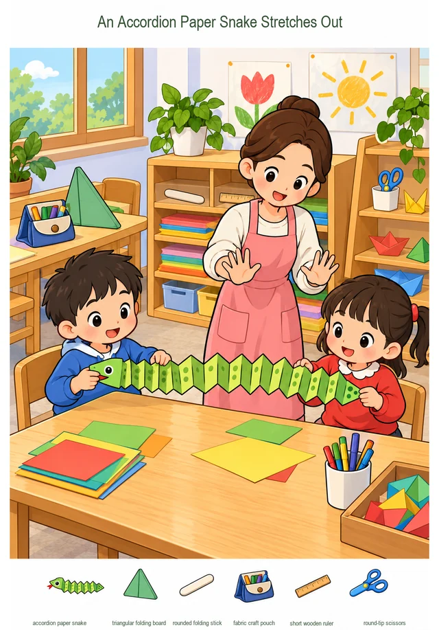 An Accordion Paper Snake Stretches Out colorful hidden picture puzzle preview