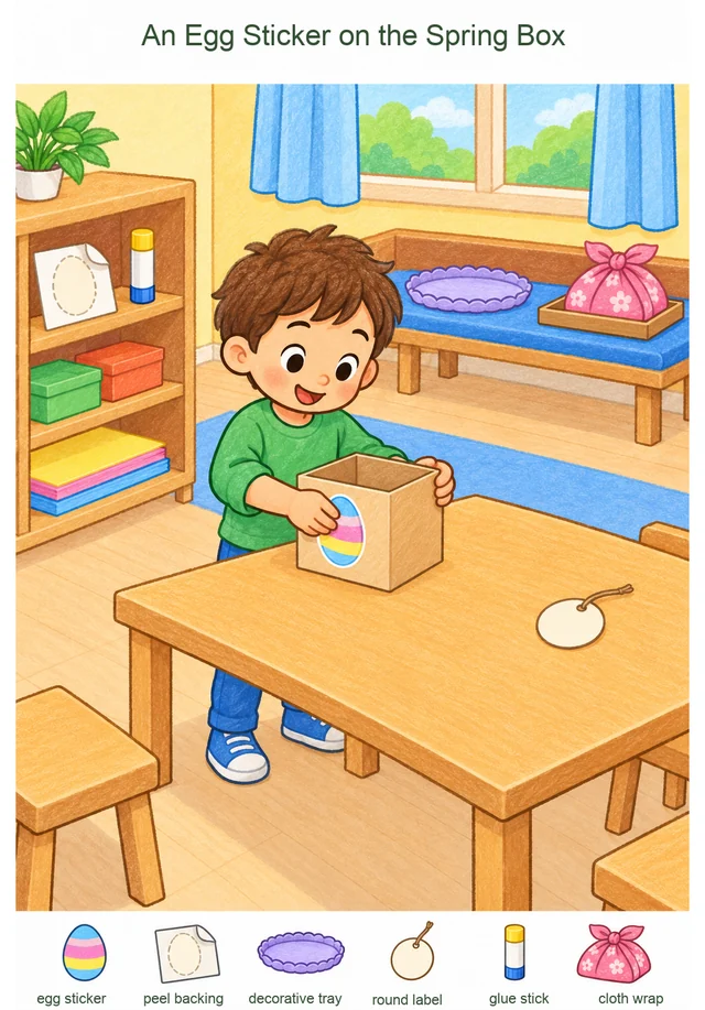 An Egg Sticker on the Spring Box colorful hidden picture puzzle preview