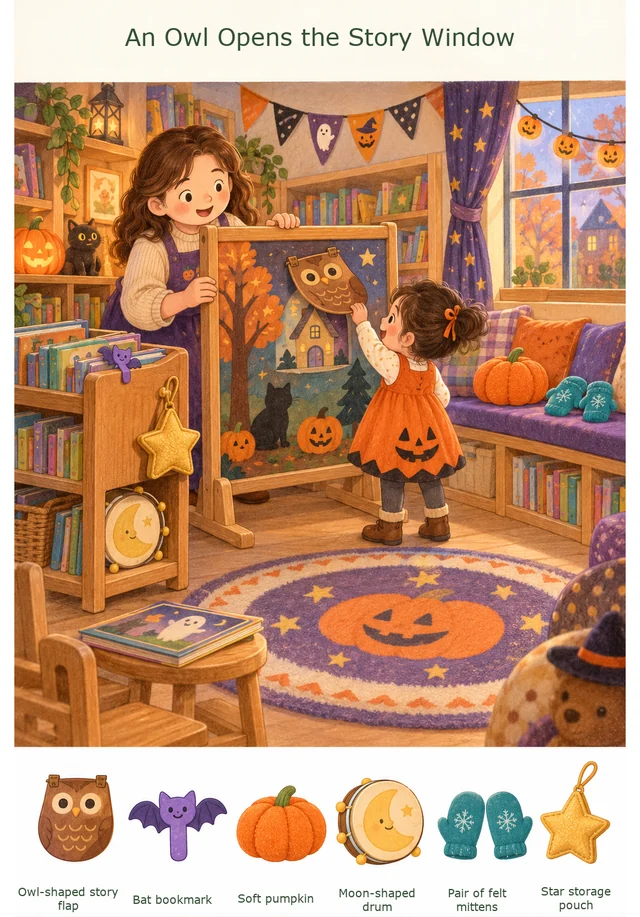 An Owl Opens the Story Window colorful hidden picture puzzle preview
