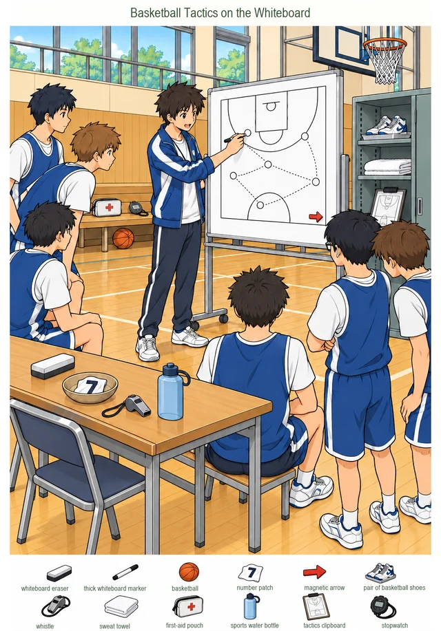 Basketball Tactics on the Whiteboard colorful hidden picture puzzle preview