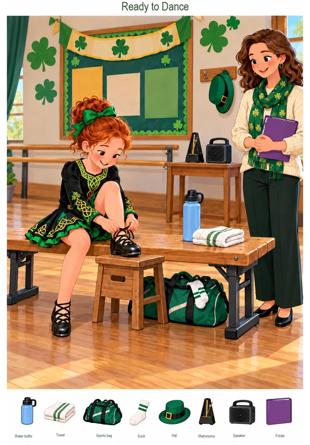 Before the St. Patrick's Day Dance colorful hidden picture puzzle preview